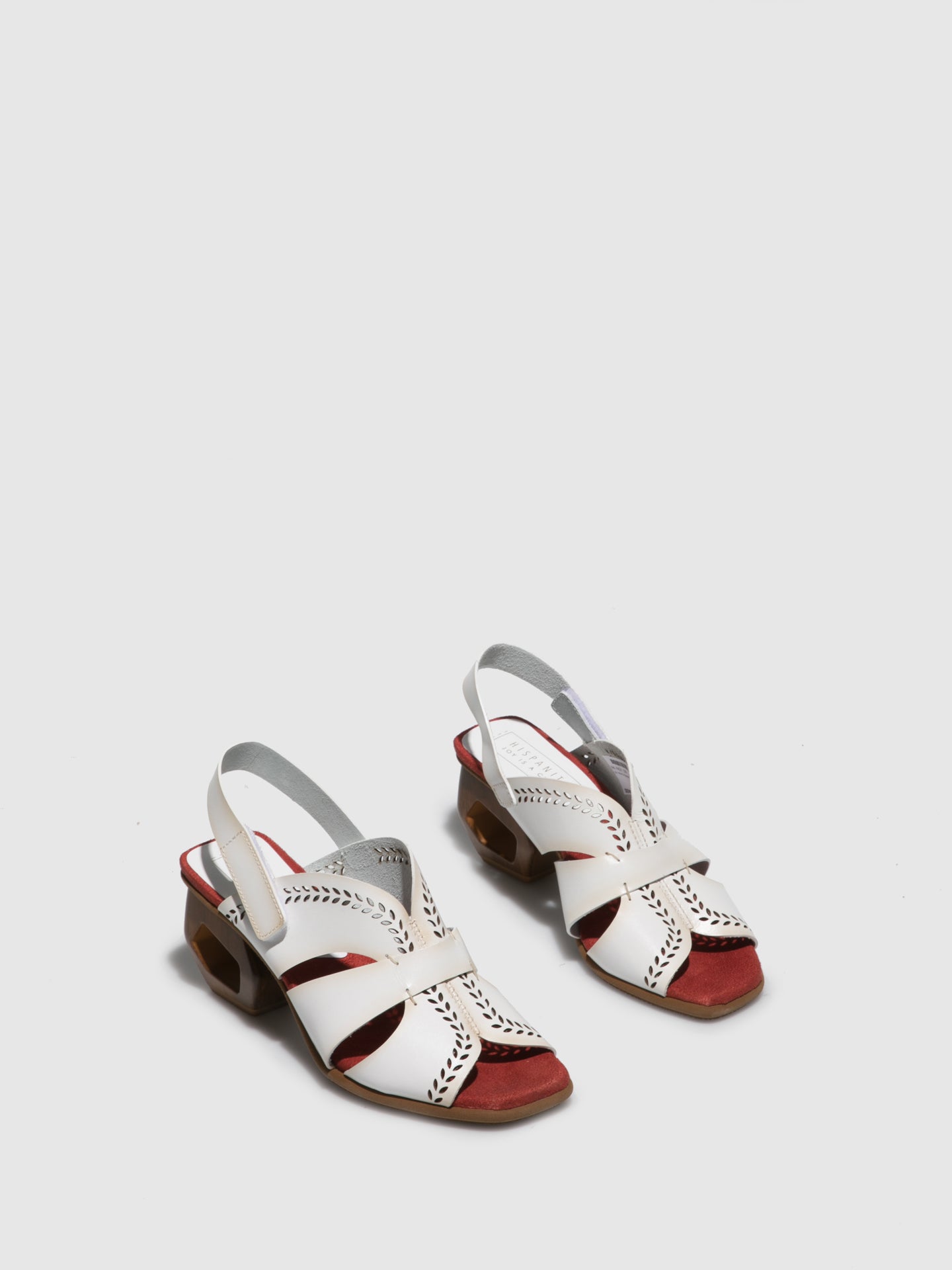 Hispanitas Sandálias de Salto Grosso em Branco